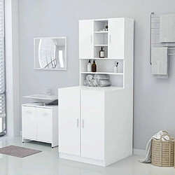 Maison Chic Meuble rangement de salle de bain | Meuble pour machine à laver | Armoire murale de bain Blanc 71x71,5x91,5 cm -GKD35687