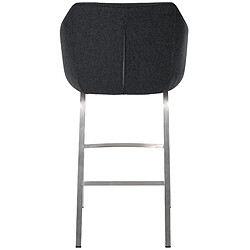 Decoshop26 Tabouret de bar chaise haute x1 recouvert de feutrine anthracite avec piètement à quatre pieds en acier inoxydable 10_0005237 pas cher