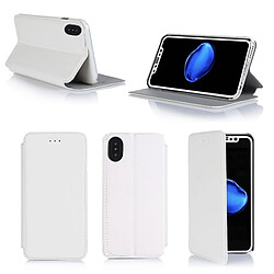 Etui luxe Apple iPhone X (iPhone Ten / 10) 5.8 pouces Ultra Slim blanc Style Cuir avec stand - Housse coque de protection smartphone 2017 / 2018 iPhoneX blanche - Accessoires pochette XEPTIO : Exceptional case !