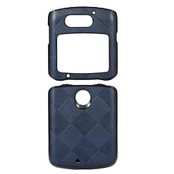 Coque en TPU + PU texture la grille bleu pour votre Motorola Razr 5G