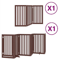 vidaXL Barrière pour chien porte pliable 9 panneaux bois de peuplier