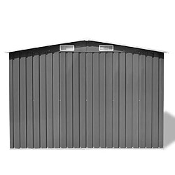 Acheter Helloshop26 Abri de jardin cabane cabanon maison de stockage remise extérieur hangar outils robuste métal 257 x 205 x 178 cm gris 02_0022389