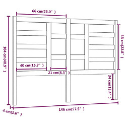 vidaXL Tête de lit Noir 146x4x104 cm Bois massif de pin pas cher