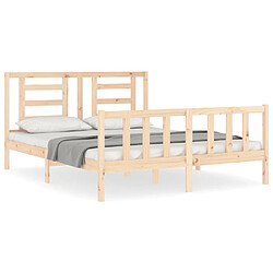 Maison Chic Lit adulte - Cadre Structure de lit avec tête de lit Contemporain king size bois massif -MN12407