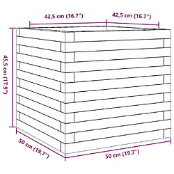 vidaXL Jardinière cire marron 50x50x45,5 cm bois de pin massif pas cher