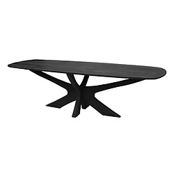 Moloo EPSYLON-Table à manger Ovale 8 personnes, L.220 cm en bois massif noir