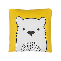 Beliani Coussin WARANASI Coton 45 x 45 cm Animal Jaune