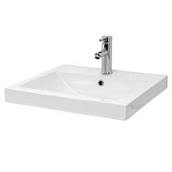 Vasque avec vidage sans trop-plein 69x46x13 cm Blanc en céramique ML-Design