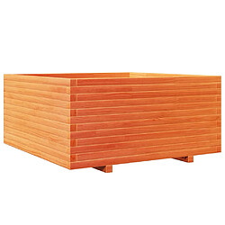 vidaXL Jardinière cire marron 100x100x49,5 cm bois de pin massif