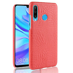 Wewoo Coque PC antichoc texture crocodile + PU pour Huawei nova 4e rouge