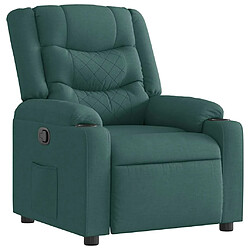 vidaXL Fauteuil inclinable Vert foncé Tissu