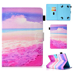 Etui en PU universel 10 pouces mer rose pour votre Apple iPad 9.7/Lenovo Tab 4 10 Plus etc