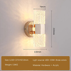 Universal Applique à LED 7cm, 220V LED * 10W lampe tricolore Applique simple moderne Lampe d'allée Lampe de couloir Lampe de chevet de chambre(Or) pas cher