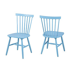 Acheter HELLIN Lot de 2 chaises bois hévéa TOLEDO - coloris blanc