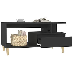 Avis vidaXL Table basse Noir 90x49x45 cm Bois d'ingénierie