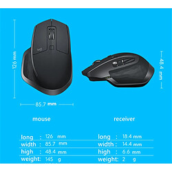 Avis Universal Souris sans fil Souris de jeu sans fil Bluetooth Souris de bureau MX 2S pour ordinateurs portables (gris)