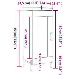 vidaXL Buffet Sonoma gris 34,5x34x90 cm Bois d'ingénierie pas cher