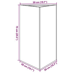 vidaXL Jardinière vert olive triangulaire 50x43x75 cm acier pas cher