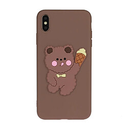 Coque en TPU + PU poupée animale enduite ours pour votre Apple iPhone XS/X 5.8 pouces