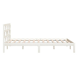 Maison Chic Lit Petit double - Cadre de lit,Structure du lit Contemporain Blanc Bois massif 120x190 cm -MN93321 pas cher