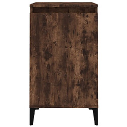 Maison Chic Table de chevet,Table de Nuit,Meuble de Rangement chêne fumé 40x35x70 cm bois d'ingénierie pas cher