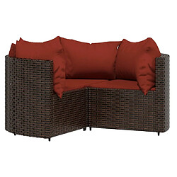 Avis Maison Chic Salon de jardin 4 pcs + coussins - Mobilier/Meubles de jardin - Table et chaises d'extérieur Marron Résine tressée -MN96835