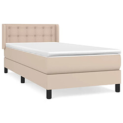 vidaXL Sommier à lattes de lit avec matelas Cappuccino 100x200 cm