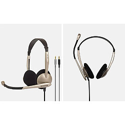 Casque d'Écoute Filaire avec Microphone Anti-bruit pour Bureau Vidéoconférence, , Beige, KOSS, CS100