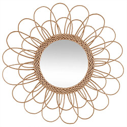 Atmosphera, Createur D'Interieur Miroir mural rotin scandi Fleur - Diam. 56 cm