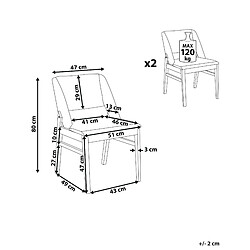 Avis Beliani Chaise de salle à manger BELLA Set de 2 Tissu Bois foncé