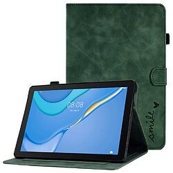 Etui en PU avec support, porte-cartes et porte-stylo pour votre Huawei MediaPad T3 10 - vert