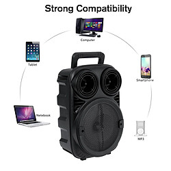 Universal Haut-parleur Bluetooth portable haute puissance Subwoofer Subwoofer Music Center Support Auxiliary TF FM Radio Bluetooth Column Suspension Jupe | Haut-parleur portable (noir)