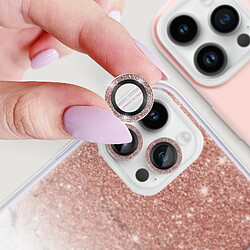 Acheter Avizar Film caméra iPhone 14 Pro et 14 Pro Max Verre trempé 0.2mm Contour pailleté rose