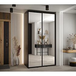 Abiks Meble Armoire à portes coulissantes Davos 2 H235.2 x L140 x P60 2 portes coulissante (Noir/Noir/Noir)