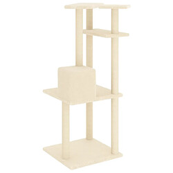 Avis Helloshop26 Arbre à chat meuble tour grimper jouet grattage grattoir escalade plateforme avec griffoirs en sisal 123 cm crème 02_0022464