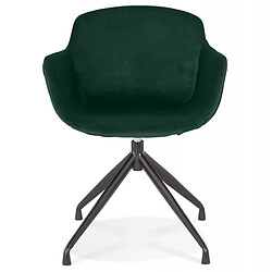 Mes Chaise repas rotative 54x59x80 cm en velours vert foncé - GUIDO