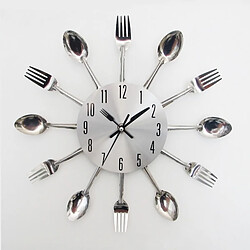 Wewoo Horloge murale Creative Restaurant Cuisine Salon En Acier Inoxydable Couteau et Fourche Quartz