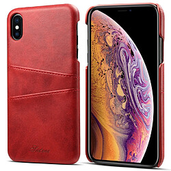 Coque en TPU + PU avec porte-cartes rouge pour votre iPhone XS Max 6.5 pouces