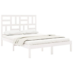 Avis Maison Chic Lit adulte - Lit simple Cadre de lit,Structure du lit Contemporain Blanc Bois massif 120x200 cm -MN88311