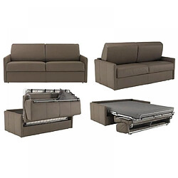 Avis Inside 75 Canapé lit 3-4 places SUN convertible EXPRESS 160cm cuir vachette taupe matelas épaisseur 16cm