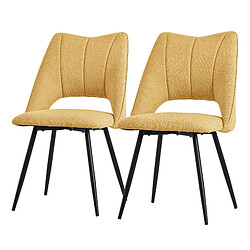 ML-Design Lot de 2 chaises salle à manger dossier jaune moutarde fauteuil rembourré salon