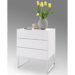 Avis Pegane Table de chevet / table de nuit en métal coloris blanc brillant - Longueur 50 x Hauteur 60 x Profondeur 40 cm