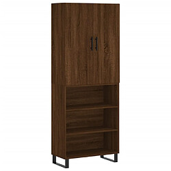 vidaXL Buffet haut Chêne marron 69,5x34x180 cm Bois d'ingénierie