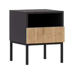 Bestmobilier Felicia - table de chevet - bois et noir - 40 cm