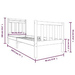 vidaXL Cadre de lit sans matelas bois massif pas cher