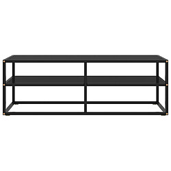 Maison Chic Meuble TV scandinave - Banc TV pour salon noir avec verre noir 120x40x40 cm -MN21725