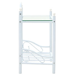 Avis Maison Chic Lot de 2 Tables de chevet - Tables de Nuit Acier et verre trempé 45x30,5x60 cm Blanc