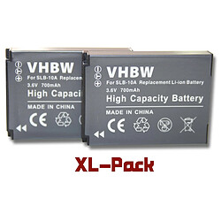 2 x batteries vhbw Set 700mAh pour appareil photo HP Action Cam AC-200, AC-200W, AC-300W comme AT-S60, FJ-SLB-10a