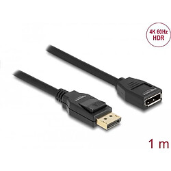 Avis Delock - DisplayPort-Verlängerungskabel - DisplayPort (M) zu DisplayPort (W) - DisplayPort 1,2 - 1,0m - unterstützt 4K 60 Hz (3840 x 2160) - Schwarz (80001)