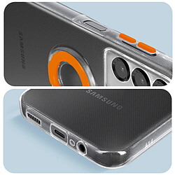 Avizar Coque pour Galaxy A14 4G et 5G avec Cache Caméra Coulissant Bague Support orange pas cher